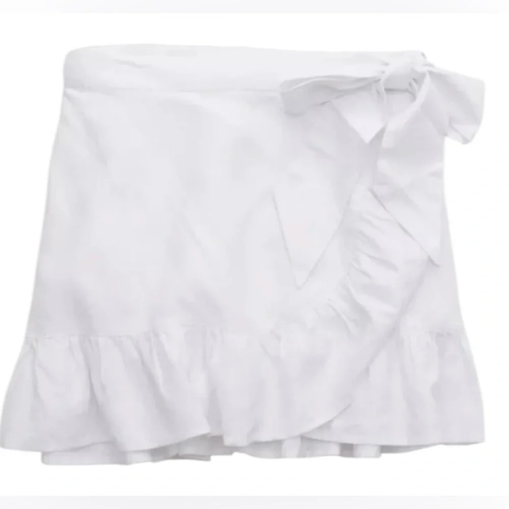 NWT Aerie Linen Blend Wrap Mini Skirt